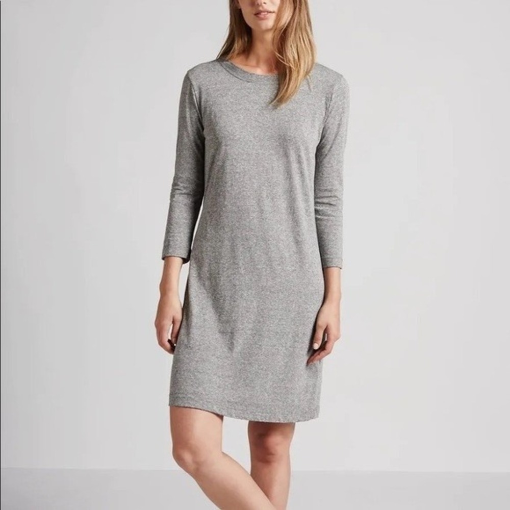 Current Elliott Heather Grey 3/4 Sleeve Tee Dress‎ Style 3256-0181 Size 3/Large